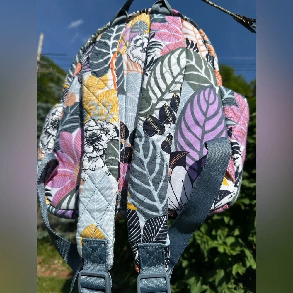 Vera Bradley Small Backpack Quilted Cotton Palm Floral NWT